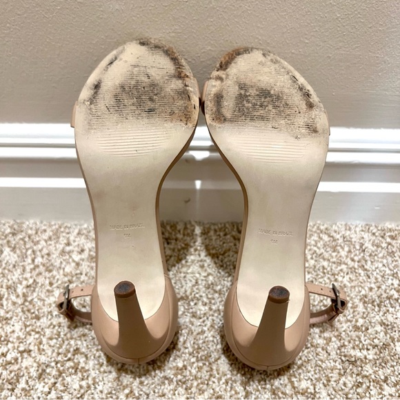 Steve Madden 4.25” Nude Heels Sandals with Ankle Strap Sz 9 - Picture 10 of 13